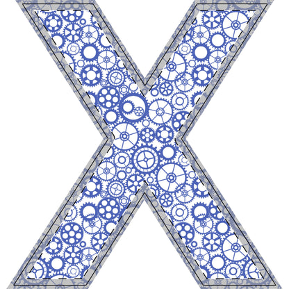Freestanding Blue Gear Wooden Letters & Shapes - You're My Kind of Weird