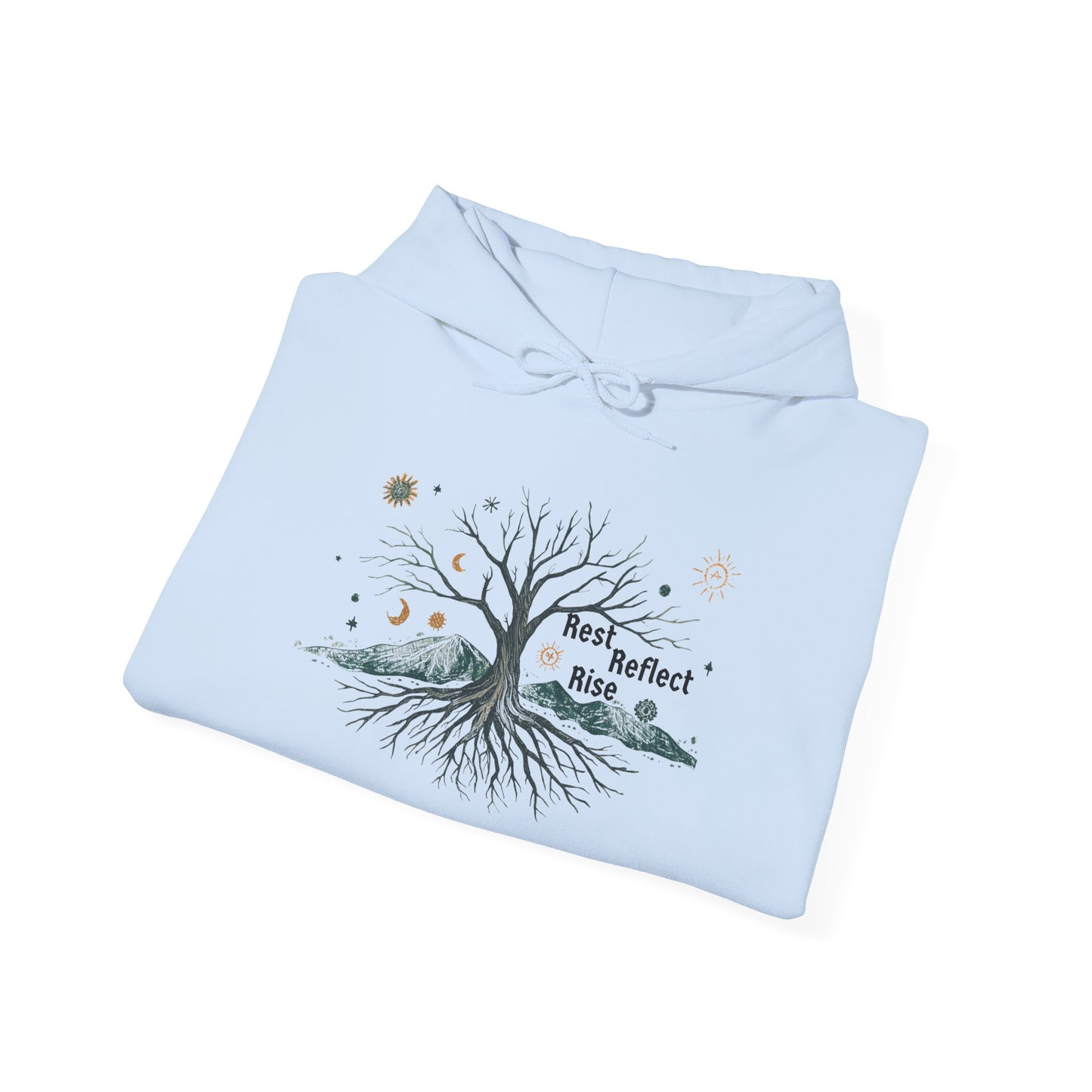 Rest. Reflect. Rise. Hoodie | Cozy Winter Solstice Sweatshirt - You're My Kind of Weird