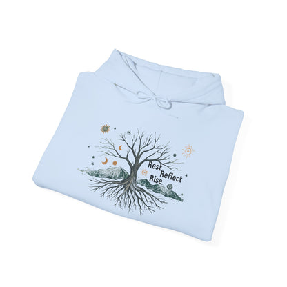 Rest. Reflect. Rise. Hoodie | Cozy Winter Solstice Sweatshirt - You're My Kind of Weird