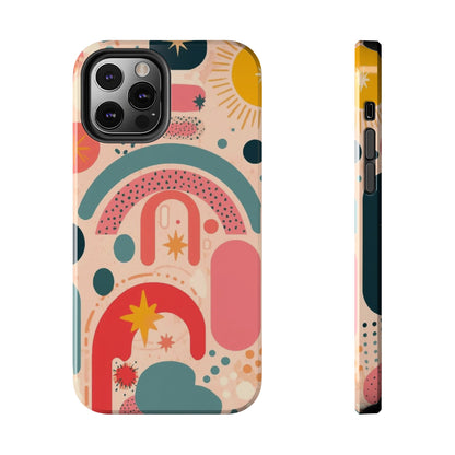 Dopamine Blast Retro Rainbow Pattern i - Phone Case | Abstract Boho Sun Design - You're My Kind of Weird