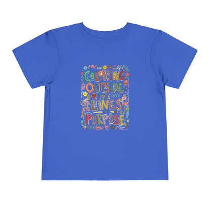 Creative Toddler Short Sleeve Tee - "Coloring Outside the Lines on Purpose", Kids' Gift, Playful Apparel, Summer Outfit, Art-Inspired [...]