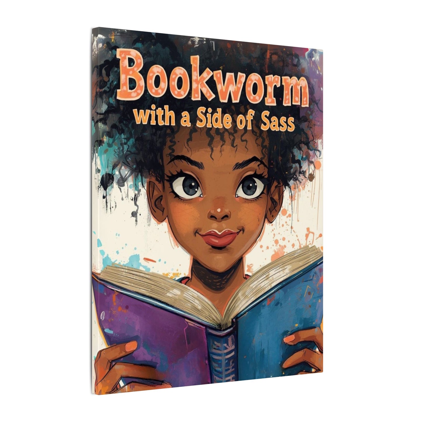 Bookworm Canvas Art | Reading Decor for Book Lovers, Wall Art for Kids, Unique Gift for Readers, Educational Wall Decor, Literary Gift