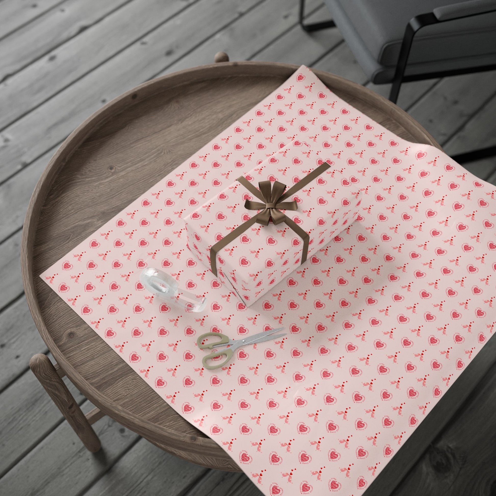 Customize Valentine Pink Heart Wrapping Paper Roll - You're My Kind of Weird