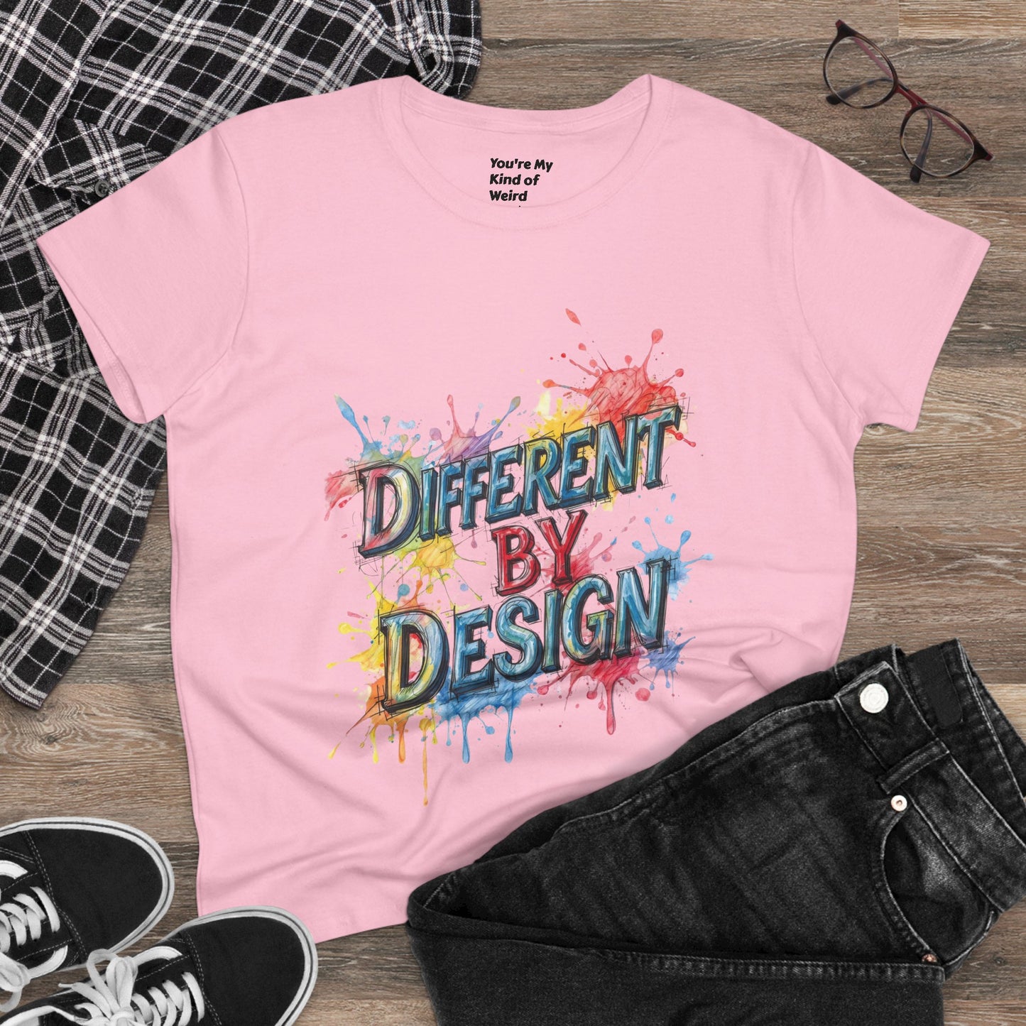 Differently Designed Women's Cotton Tee, Casual T-Shirt for Creative Souls, Statement Tee, Gift for Art Lovers, Unique Style Top