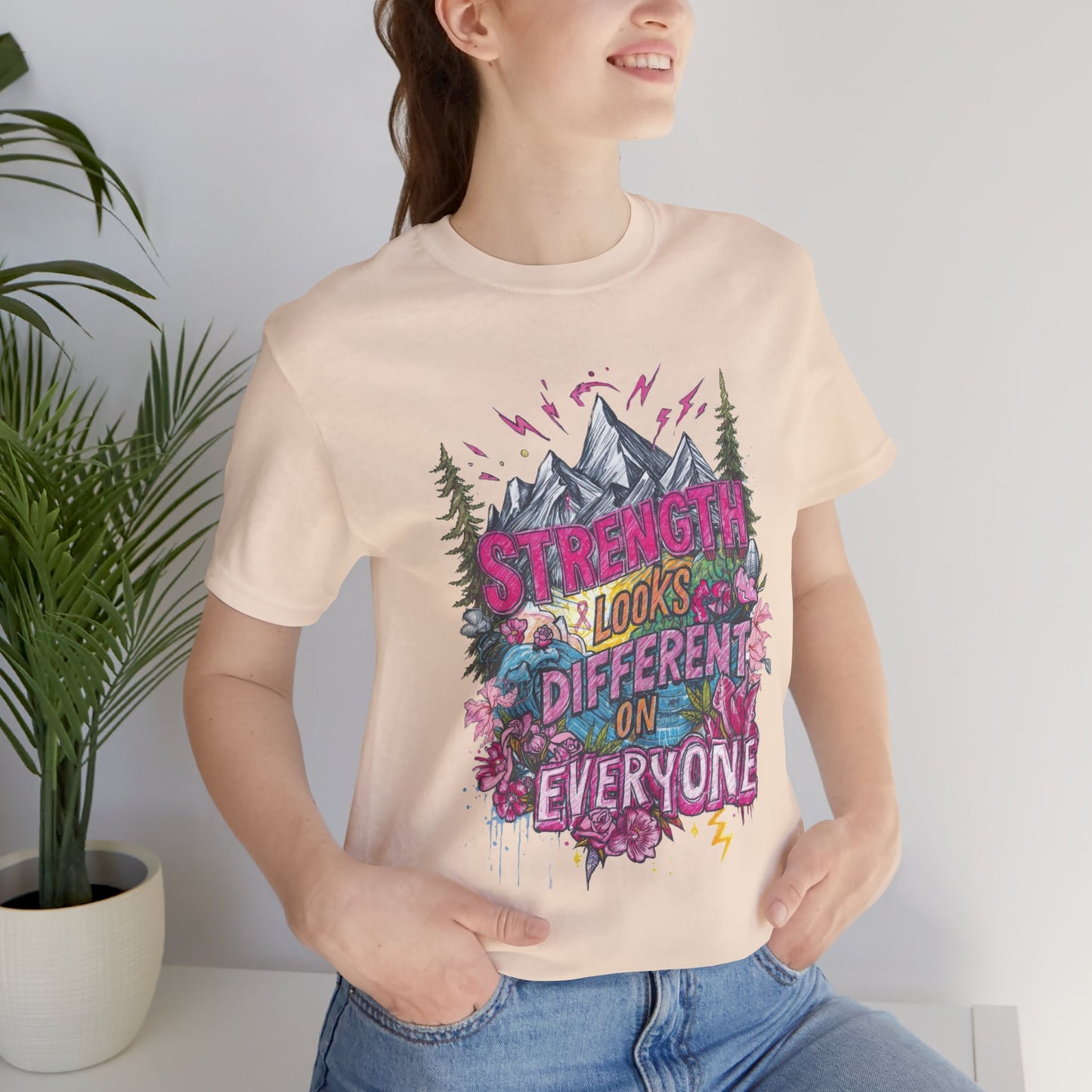 Strength Looks Different Mountainscape Unisex Shirt - You're My Kind of Weird T-Shirt