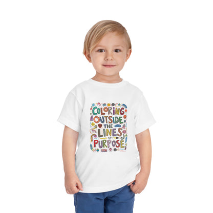 Creative Toddler Short Sleeve Tee - "Coloring Outside the Lines on Purpose", Kids' Gift, Playful Apparel, Summer Outfit, Art-Inspired [...]