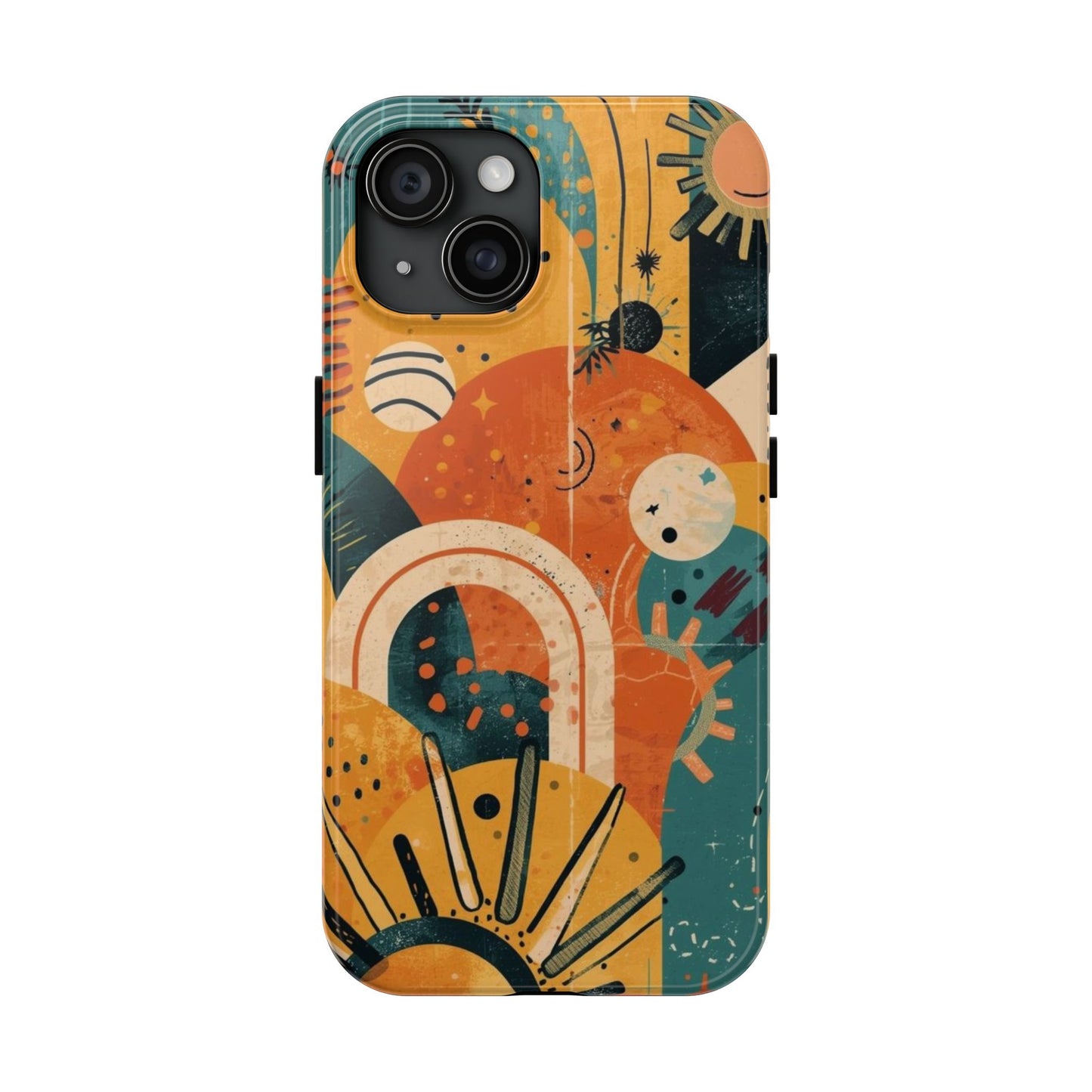 Dopamine Abstract Retro Sun and Moon iPhone Case | Tough Phone Cases - You're My Kind of Weird