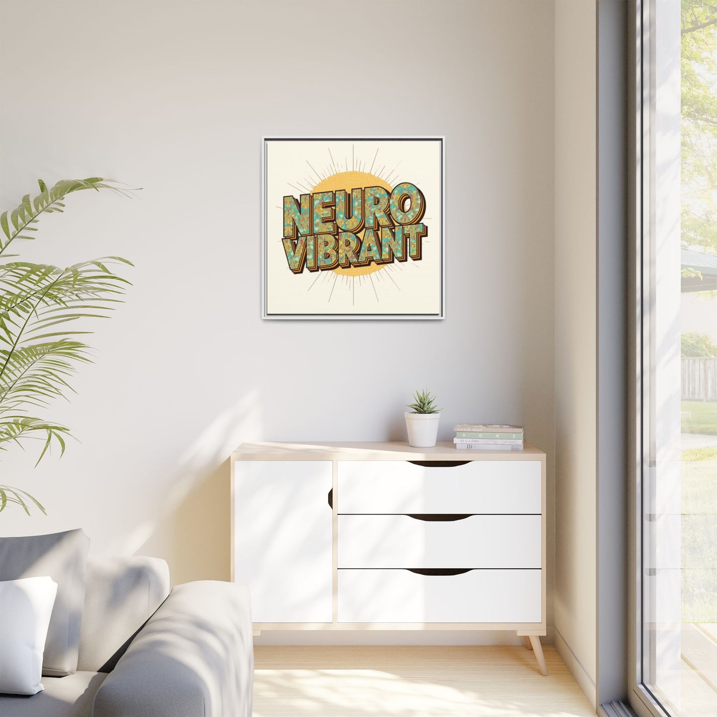 Neuro Vibrant Framed Canvas Art — Colorful Retro Wall Print - You're My Kind of Weird