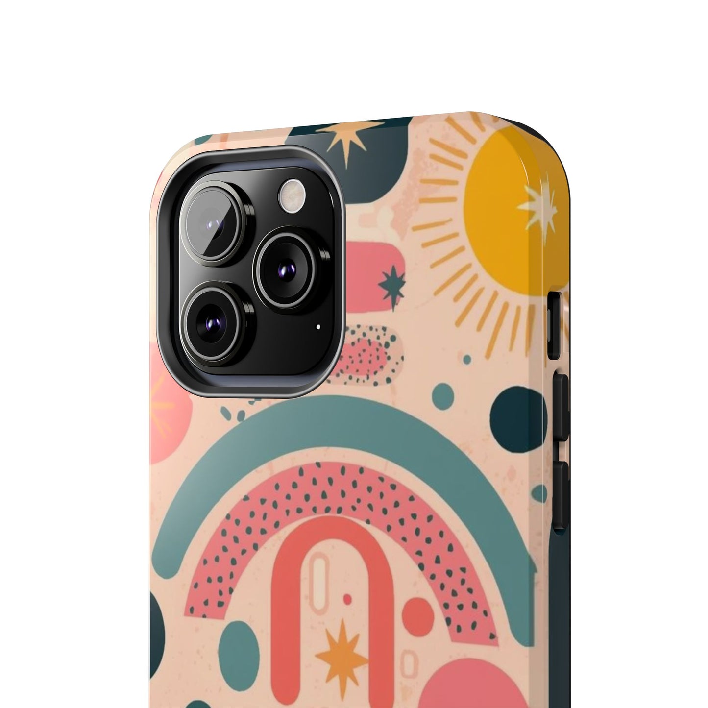 Dopamine Blast Retro Rainbow Pattern i - Phone Case | Abstract Boho Sun Design - You're My Kind of Weird