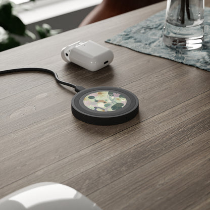 Dopamine Fun Abstract Floral Pattern Wireless Charging Pad | Pastel Botanical Design - You're My Kind of Weird