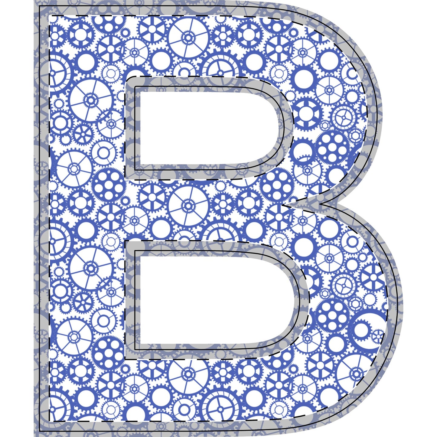 Freestanding Blue Gear Wooden Letters & Shapes - You're My Kind of Weird