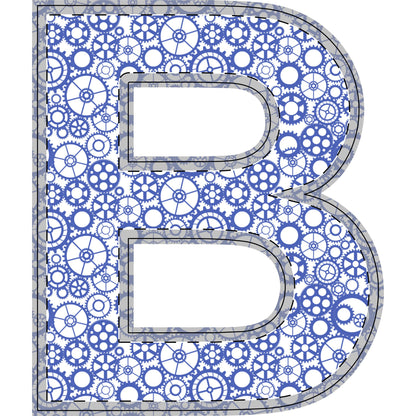 Freestanding Blue Gear Wooden Letters & Shapes - You're My Kind of Weird