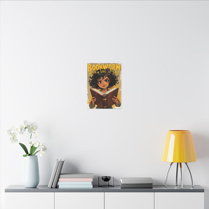 Bookworm Canvas Art | Reading Decor for Book Lovers, Wall Art for Kids, Unique Gift for Readers, Educational Wall Decor, Literary Gift