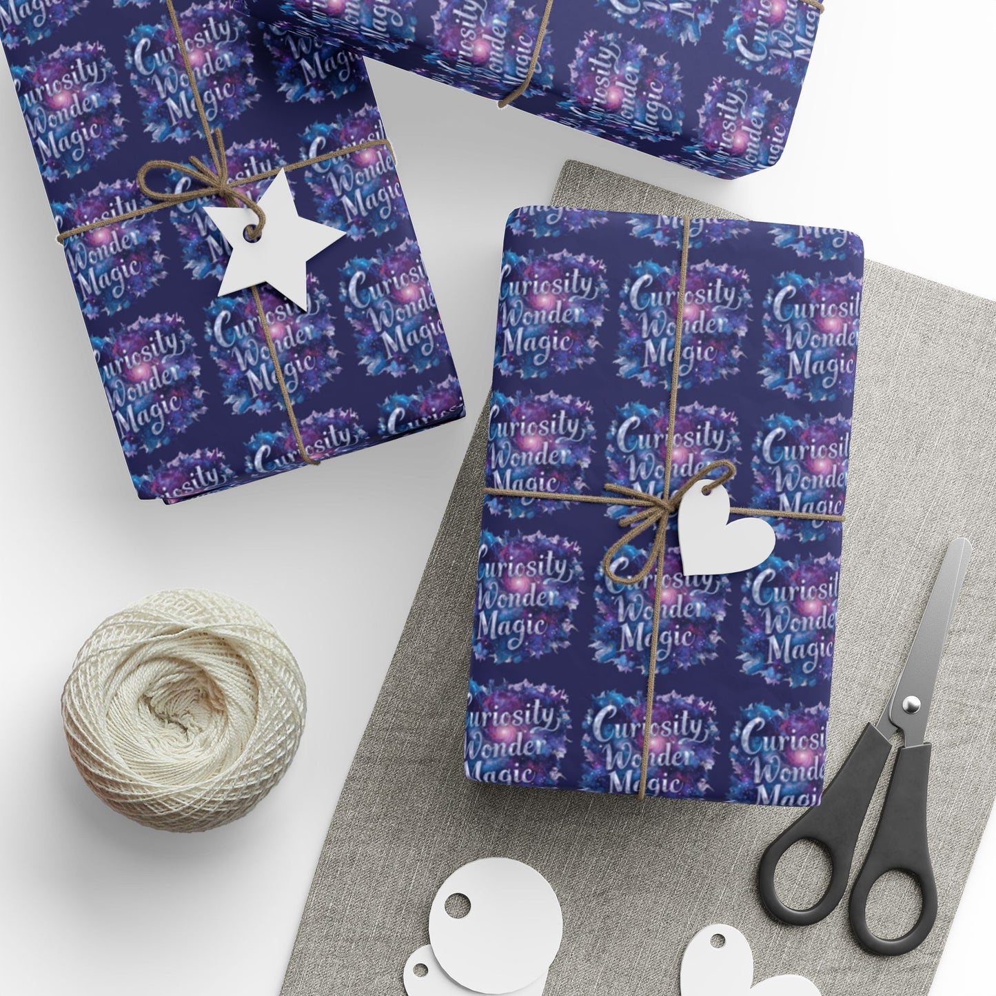 Neuroverse “Curiosity, Wonder & Magic” Wrapping Paper – Cosmic Gift Wrap for Dreamers | 30x36 or 30x72 | Glossy or Matte Finish - You're My Kind of Weird