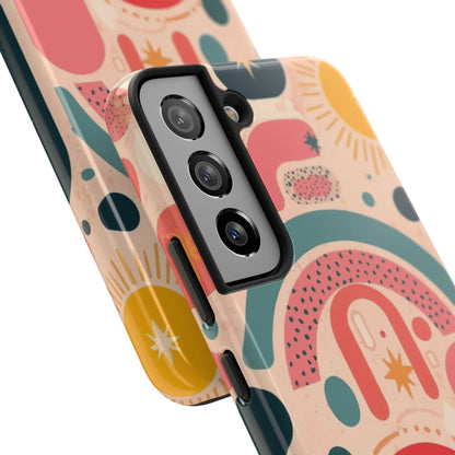 Dopamine Burst Abstract Rainbow Pattern Samsung Phone Case | Retro Sunburst Tough Case - You're My Kind of Weird