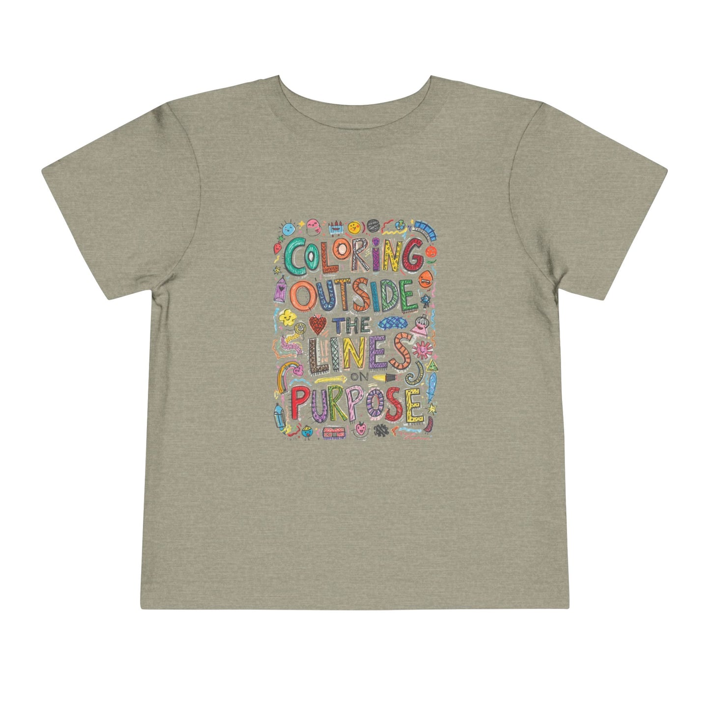 Creative Toddler Short Sleeve Tee - "Coloring Outside the Lines on Purpose", Kids' Gift, Playful Apparel, Summer Outfit, Art-Inspired [...]