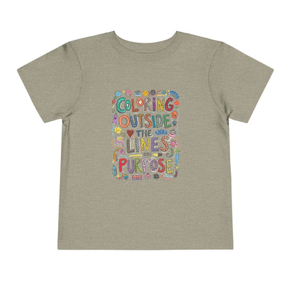 Creative Toddler Short Sleeve Tee - "Coloring Outside the Lines on Purpose", Kids' Gift, Playful Apparel, Summer Outfit, Art-Inspired [...]