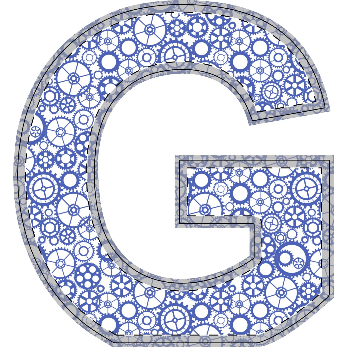 Freestanding Blue Gear Wooden Letters & Shapes - You're My Kind of Weird