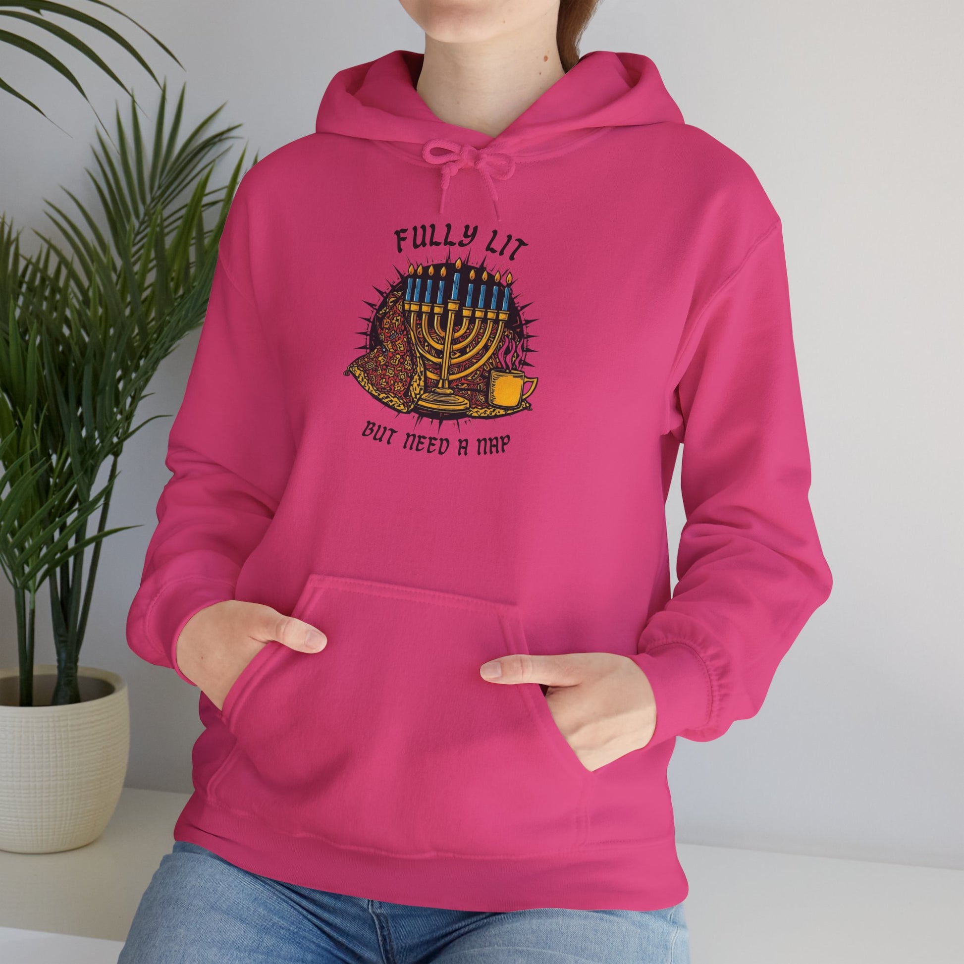 Fully Lit But Need a Nap Hoodie | Funny Hanukkah Sweatshirt - You're My Kind of Weird