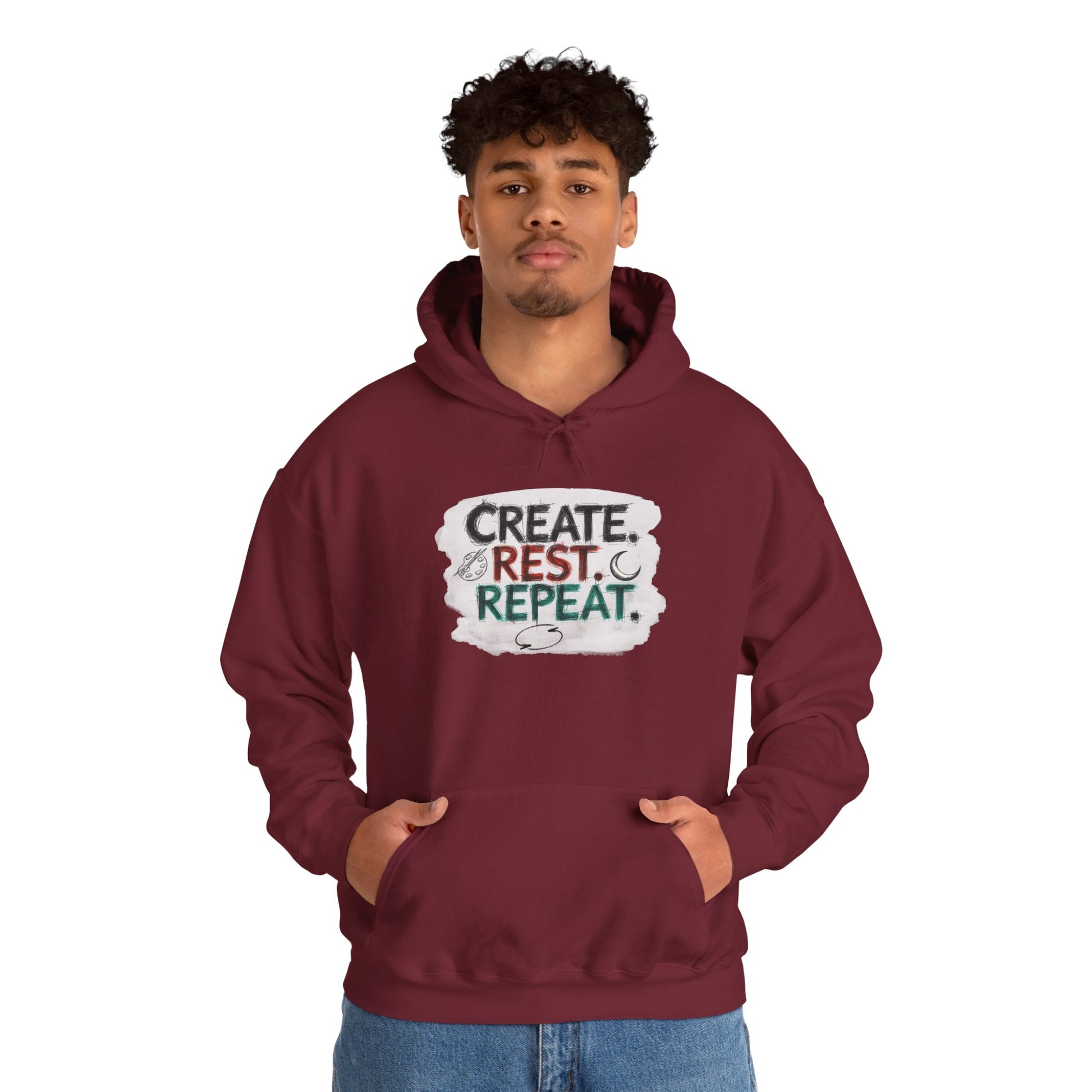 Create. Rest. Repeat. Hoodie | Cozy Kwanzaa & Mindful Sweatshirt - You're My Kind of Weird