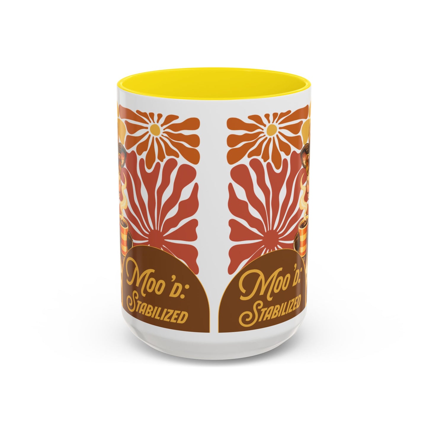 "Moo'd: Stabilized" Hippie Cow Accent Mug (15oz) - You're My Kind of Weird