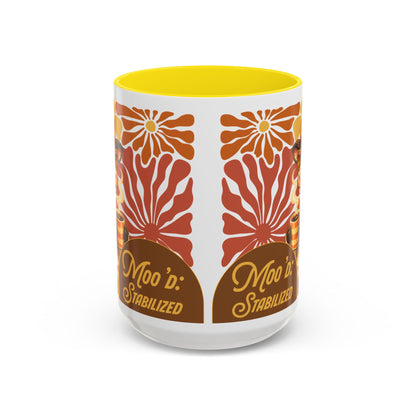 "Moo'd: Stabilized" Hippie Cow Accent Mug (15oz) - You're My Kind of Weird