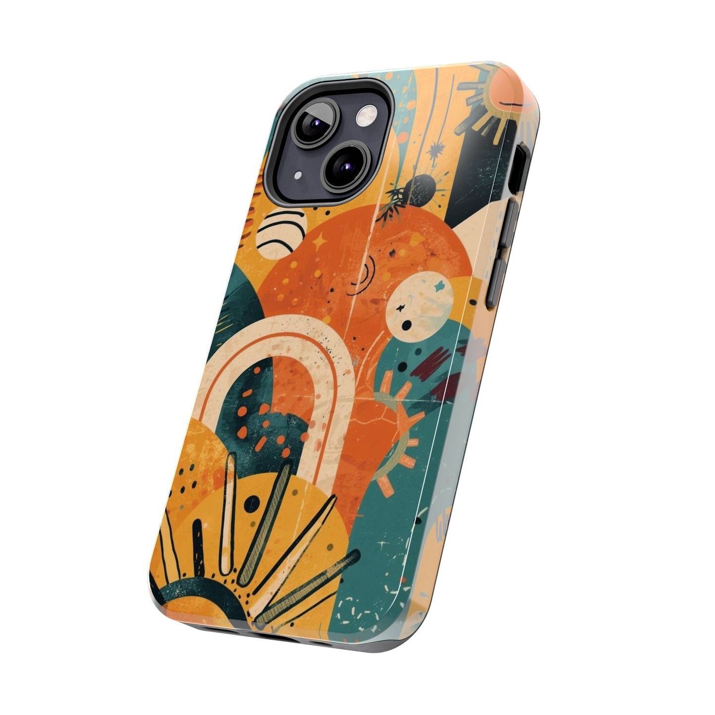 Dopamine Abstract Retro Sun and Moon iPhone Case | Tough Phone Cases - You're My Kind of Weird