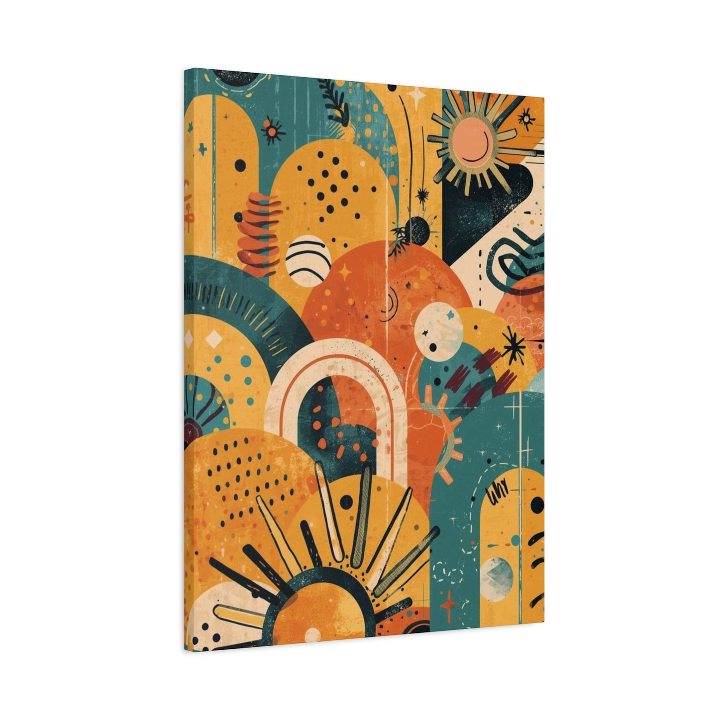 Dopamine Fun Abstract Retro Sunset Collage Canvas - You're My Kind of Weird