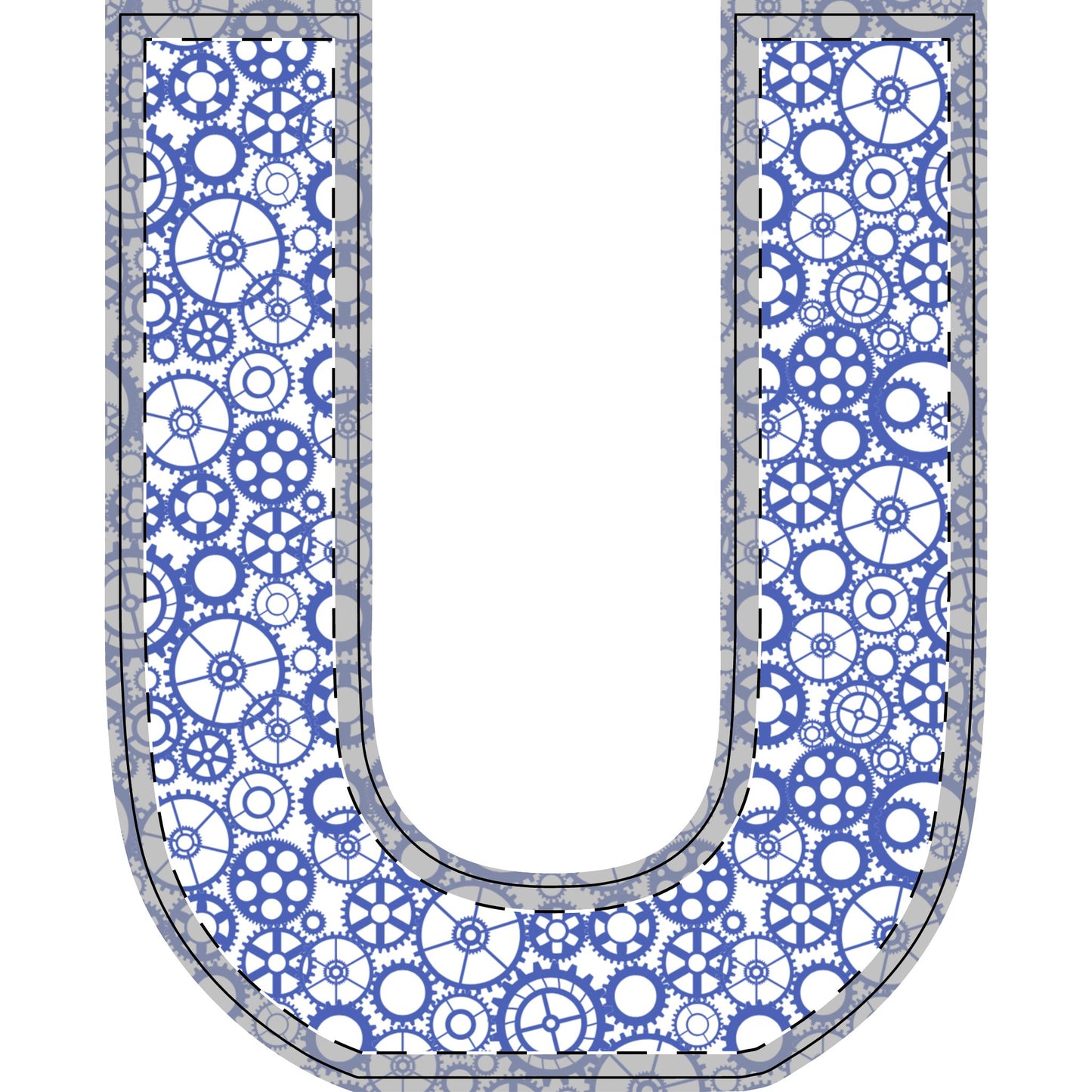 Freestanding Blue Gear Wooden Letters & Shapes - You're My Kind of Weird