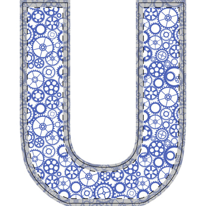 Freestanding Blue Gear Wooden Letters & Shapes - You're My Kind of Weird