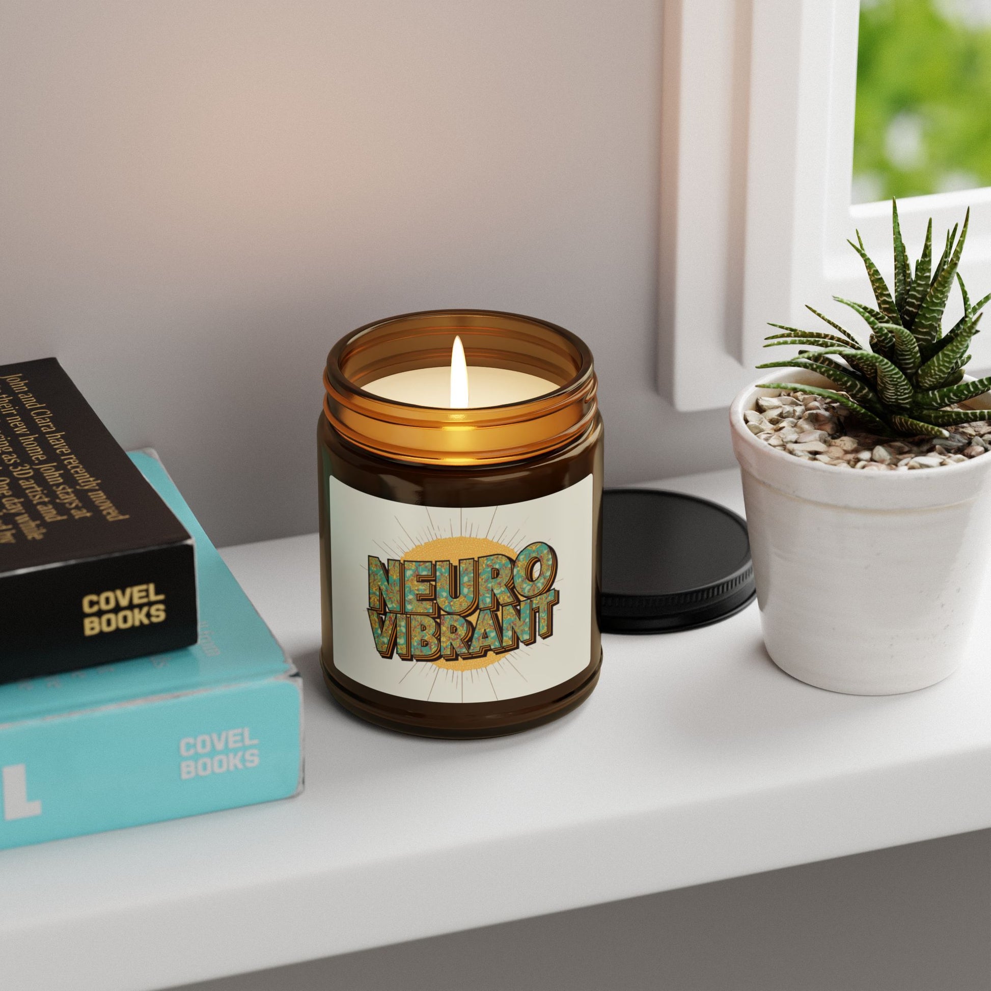 Neuro Vibrant Scented Soy Candle — Amber Jar Aromatherapy Candle - You're My Kind of Weird