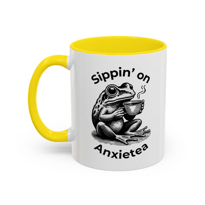 Sippin’ on Anxietea Frog Ceramic Mug (11/15oz) - You're My Kind of Weird