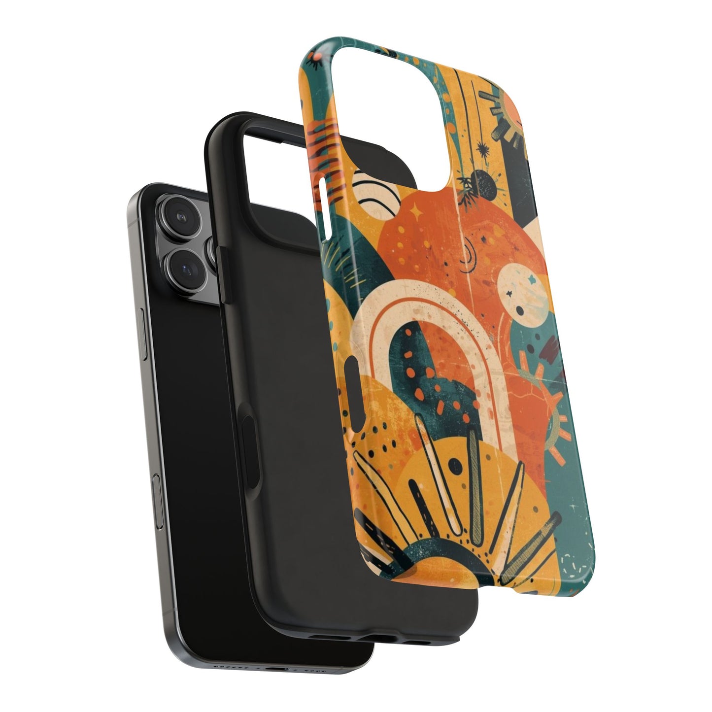 Dopamine Abstract Retro Sun and Moon iPhone Case | Tough Phone Cases - You're My Kind of Weird