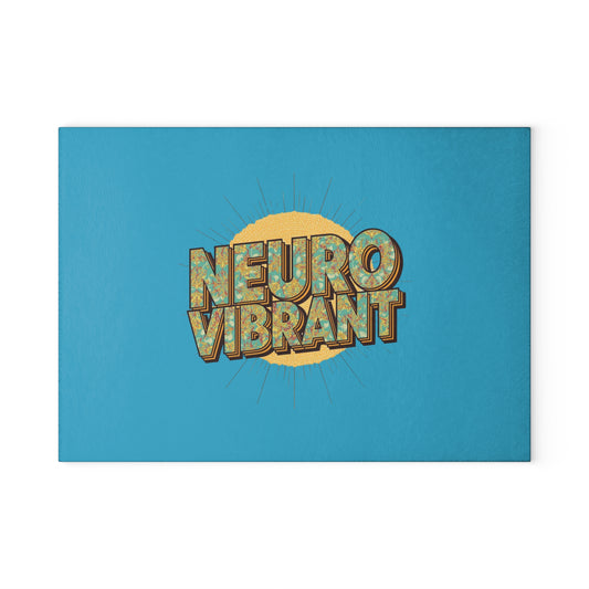 NeuroVibrant Glass Cutting Board — Retro Sun Kitchen Board - You're My Kind of Weird