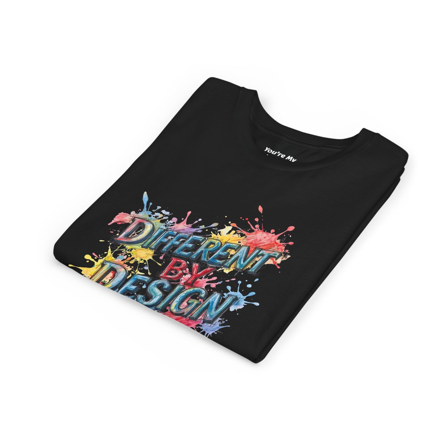 Different by Design Youth Tee - Colorful Graphic Shirt for Kids, Unique Style, Birthday Gift, Fun School Wear, Creative Expression