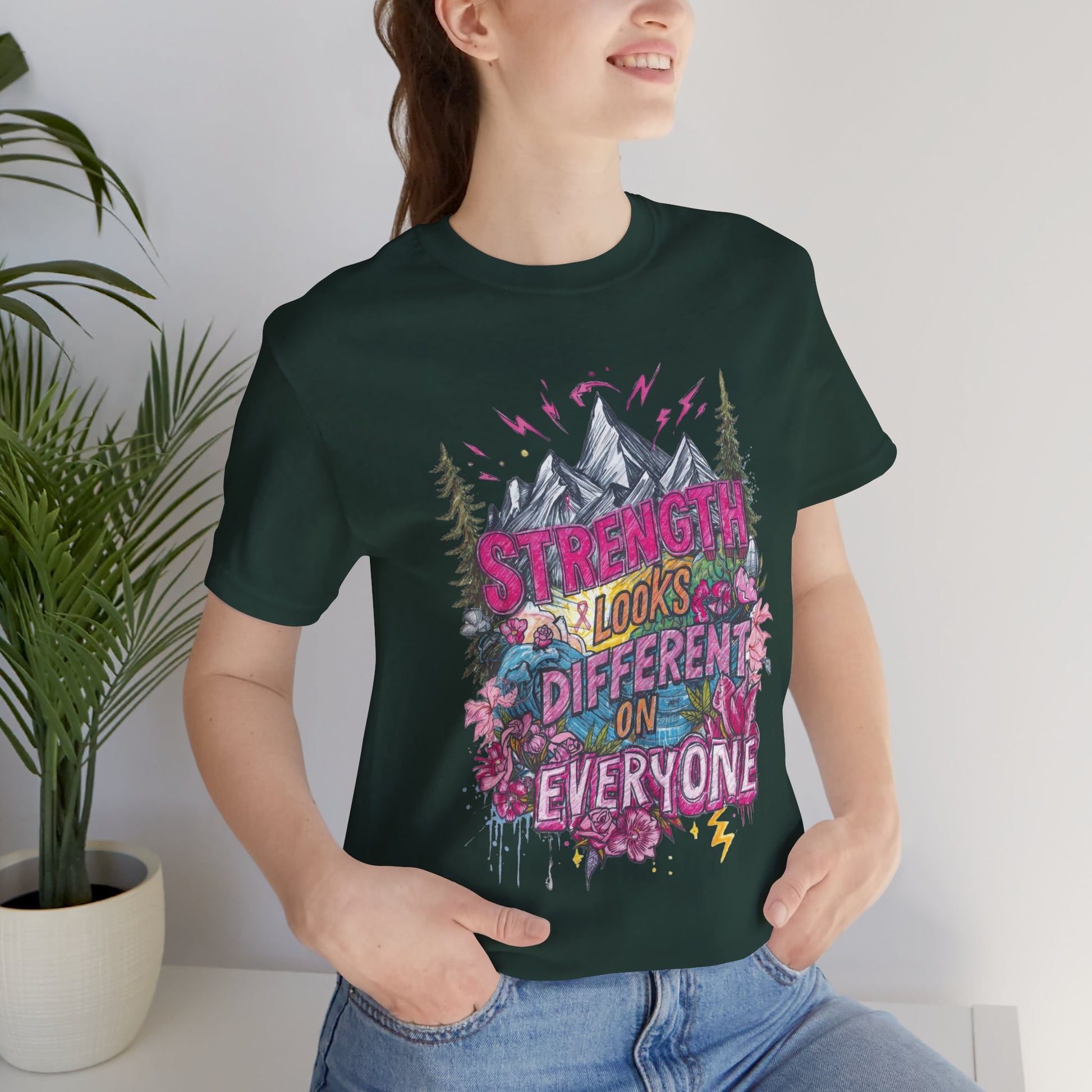 Strength Looks Different Mountainscape Unisex Shirt - You're My Kind of Weird T-Shirt