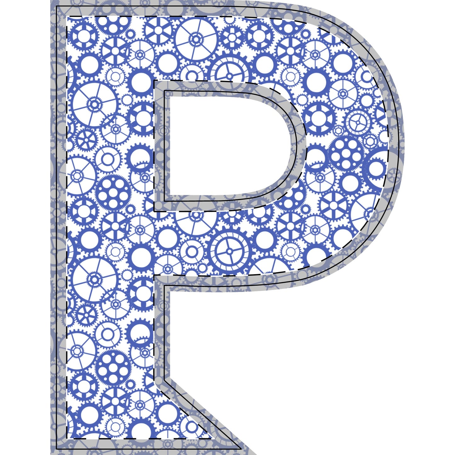 Freestanding Blue Gear Wooden Letters & Shapes - You're My Kind of Weird