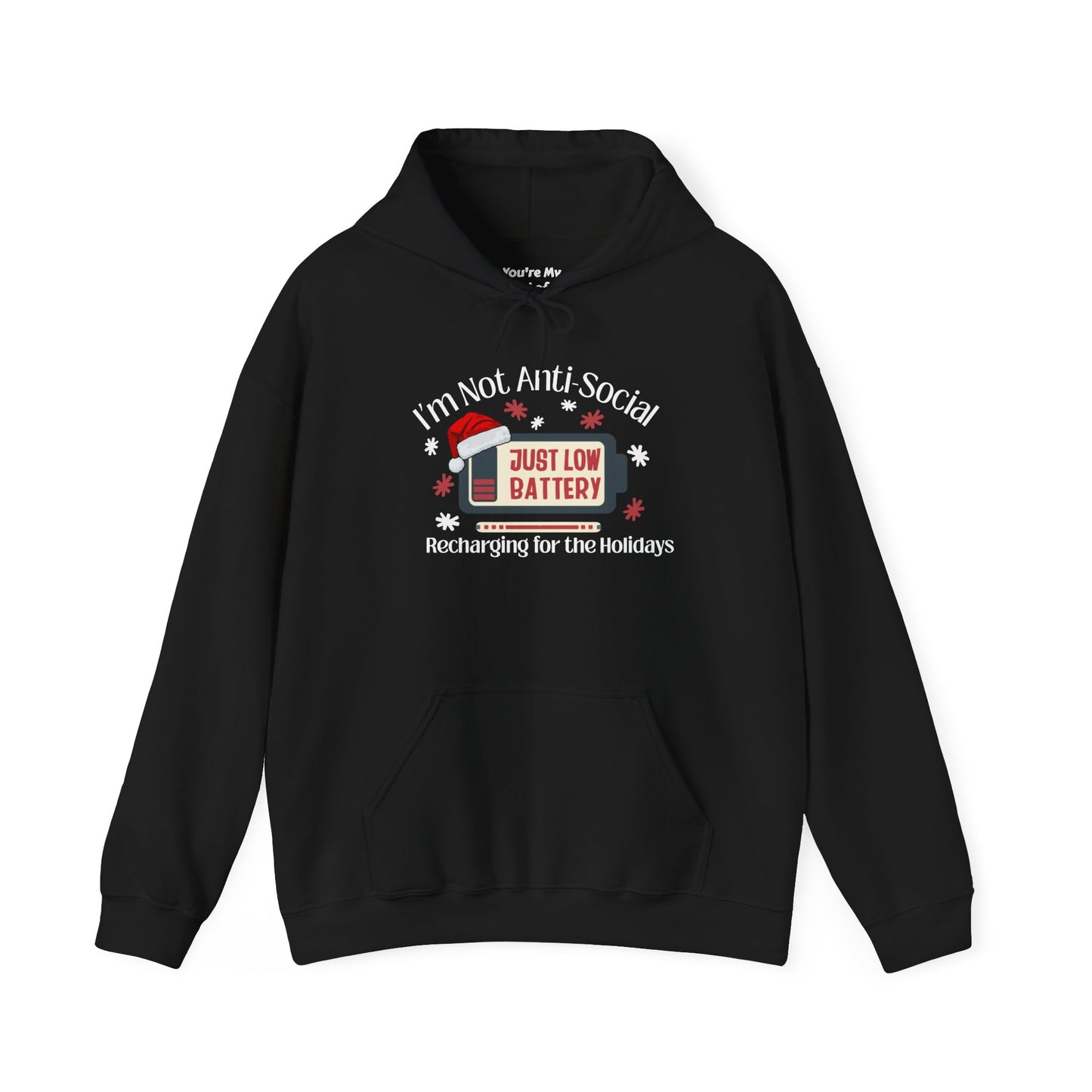 Low Social Battery Anti - Social Hoodie, Cozy Sweatshirt for Introverts - You're My Kind of Weird