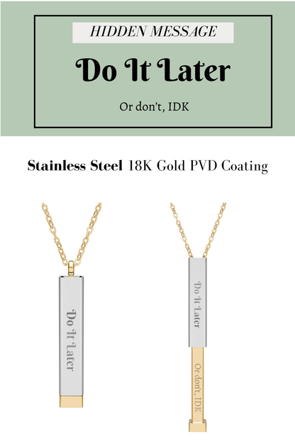 Hidden Message Necklace, Sliding Bar Necklace - You're My Kind of Weird