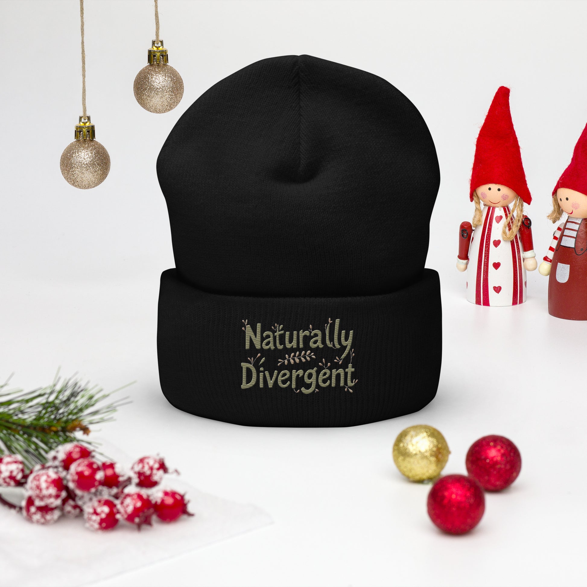 Naturally Divergent Cuffed Beanie — Soft Unisex Beanie for Brains That Don’t Blend In - You're My Kind of Weird