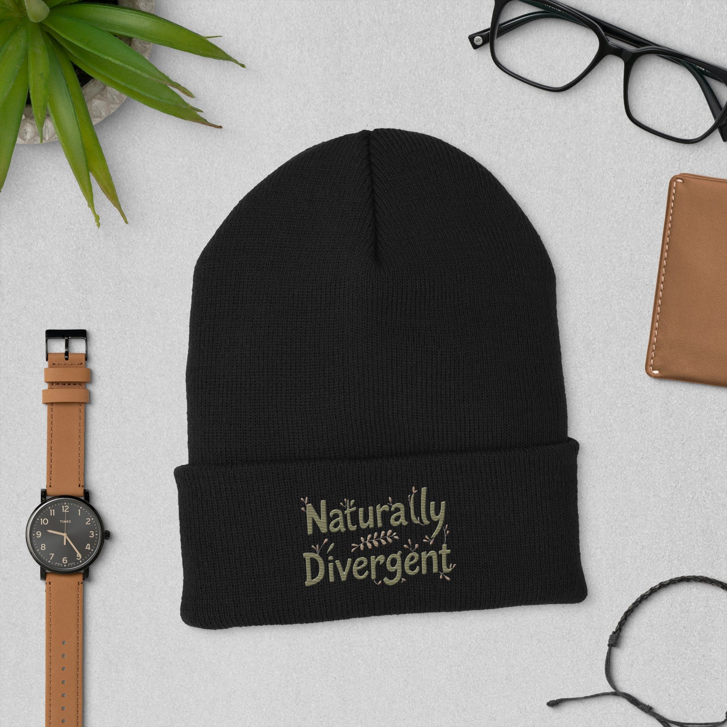 Naturally Divergent Cuffed Beanie — Soft Unisex Beanie for Brains That Don’t Blend In - You're My Kind of Weird