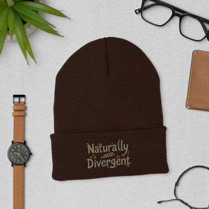 Naturally Divergent Cuffed Beanie — Soft Unisex Beanie for Brains That Don’t Blend In - You're My Kind of Weird