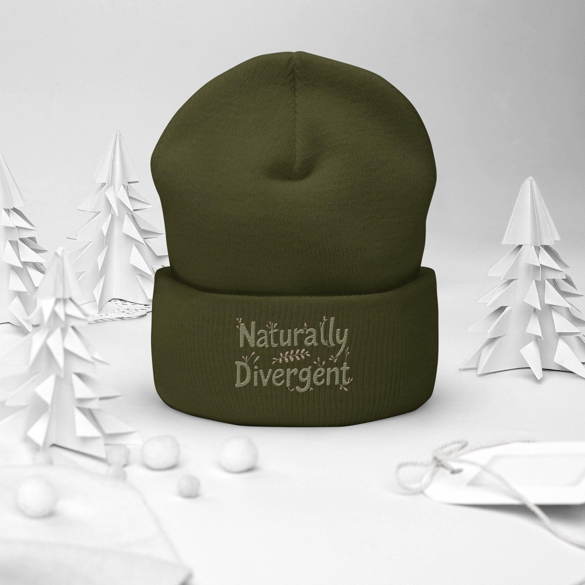 Naturally Divergent Cuffed Beanie — Soft Unisex Beanie for Brains That Don’t Blend In - You're My Kind of Weird
