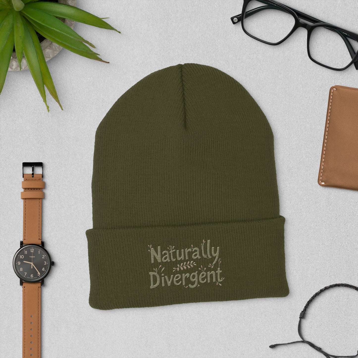 Naturally Divergent Cuffed Beanie — Soft Unisex Beanie for Brains That Don’t Blend In - You're My Kind of Weird