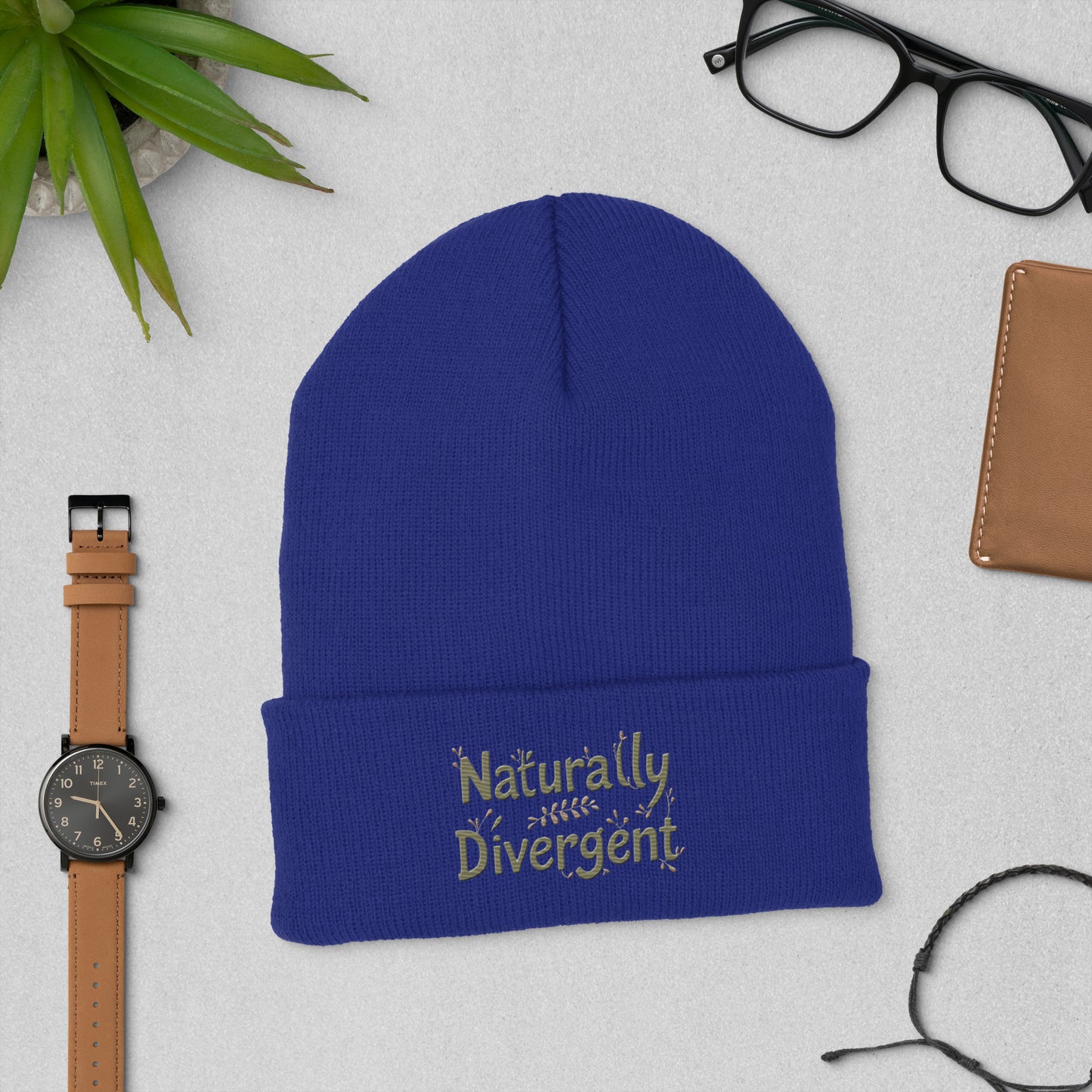 Naturally Divergent Cuffed Beanie — Soft Unisex Beanie for Brains That Don’t Blend In - You're My Kind of Weird