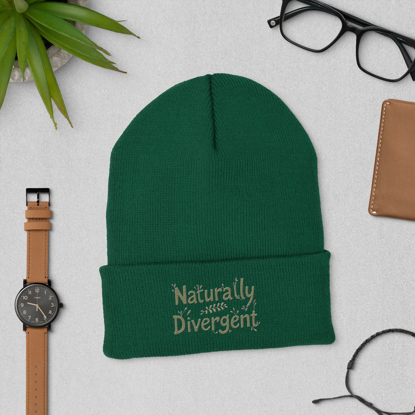 Naturally Divergent Cuffed Beanie — Soft Unisex Beanie for Brains That Don’t Blend In - You're My Kind of Weird