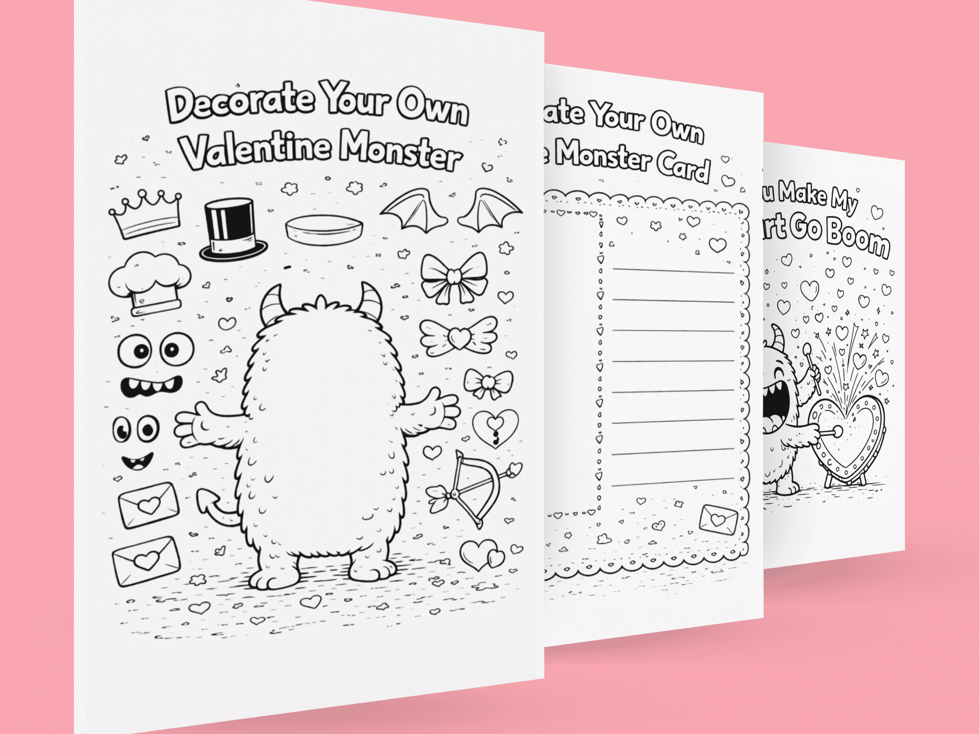 You’re My Kind of Weird: Monster Valentine Coloring Pages - You're My Kind of Weird