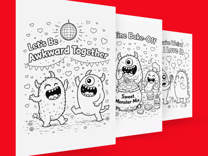 You’re My Kind of Weird: Monster Valentine Coloring Pages - You're My Kind of Weird
